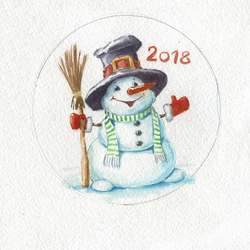 снеговик для пряников