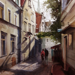 ,,Тихая улочка Старой Риги,,Латвия