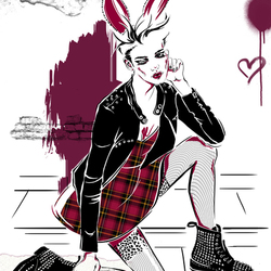Fashion illustration. "Hot Punk"