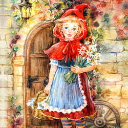 Иллюстрация Красная Шапочка для серии открыток