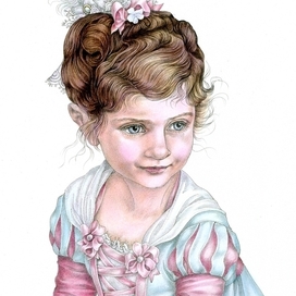 Детский портрет в старинном стиле