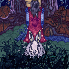 Иллюстрация для обложки "Серебрянный заяц" Гоццано. Издательство ВКН.