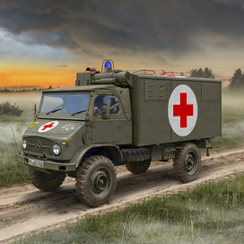 Unimog S 404 ambulance (box art for ICM)