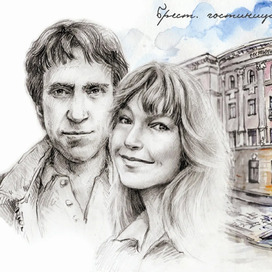 Владимир Высоцкий и Марина Влади (фрагмент иллюстрации)