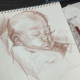Быстрая зарисовка "Спящий младенчик".