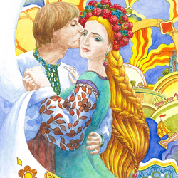 Иллюстрация к украинской народной сказке "Яйце-райце"