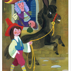 Иллюстрация к итальянской сказке "Чёрная лошадка"