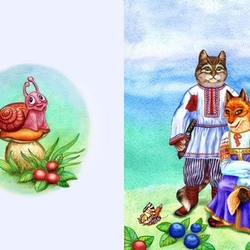 Иллюстрация к сказке "Кот и лиса".