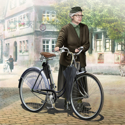 The German woman`s bicycle, WW II era