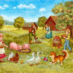 Ферма. Иллюстрация-обложка для игрового набора