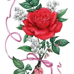 Красная роза и жасмин