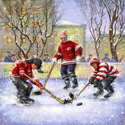 Новогодняя открытка для хоккейного клуба