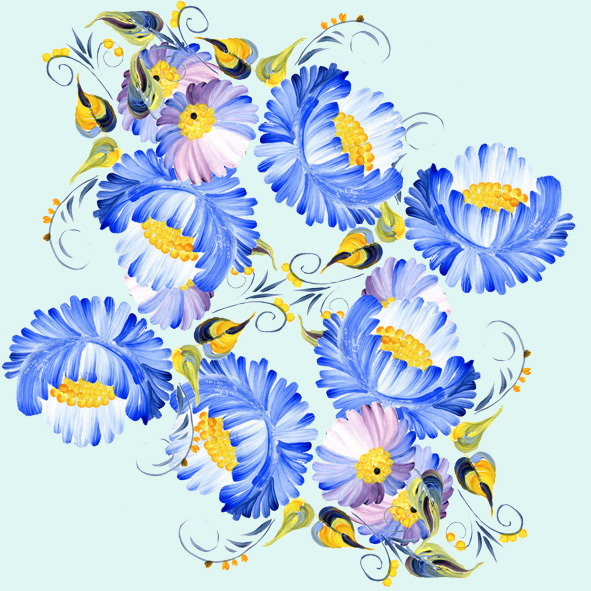 принт - цветы уральские 1