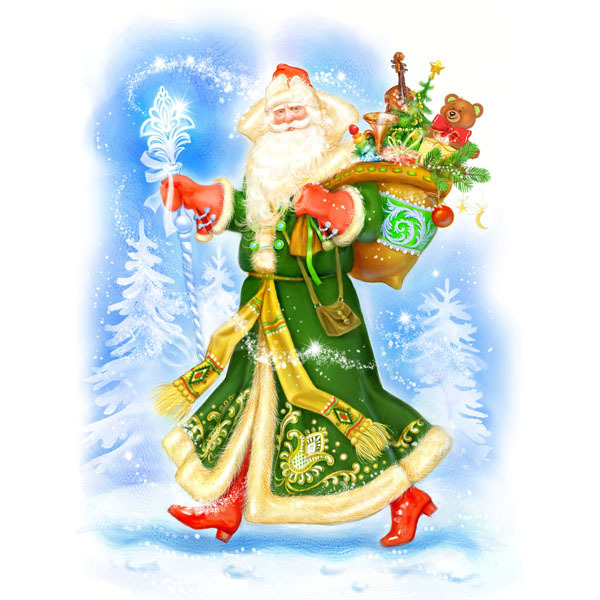 Дед Мороз в зелёном кафтане